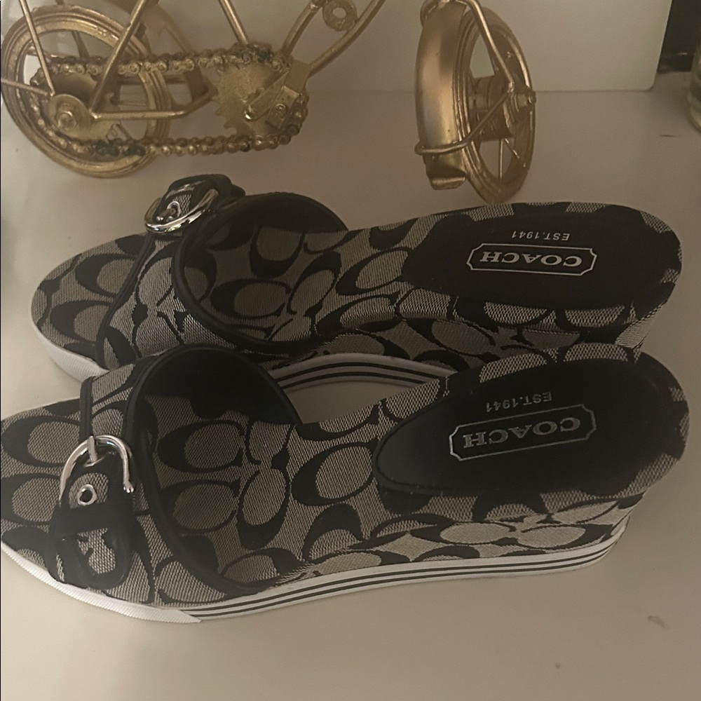 Like new Coach Monogram Black and White Mules. Open to offers!! - Picture 3 of 6